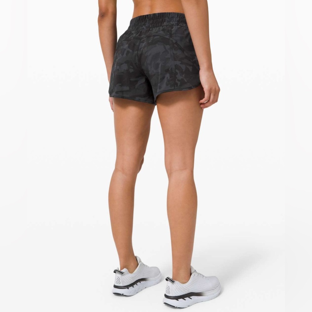 Lululemon Tracker Short 4” Heritage 365 Camo Deep Coal Multi Running Shorts sz 8 - Picture 4 of 8